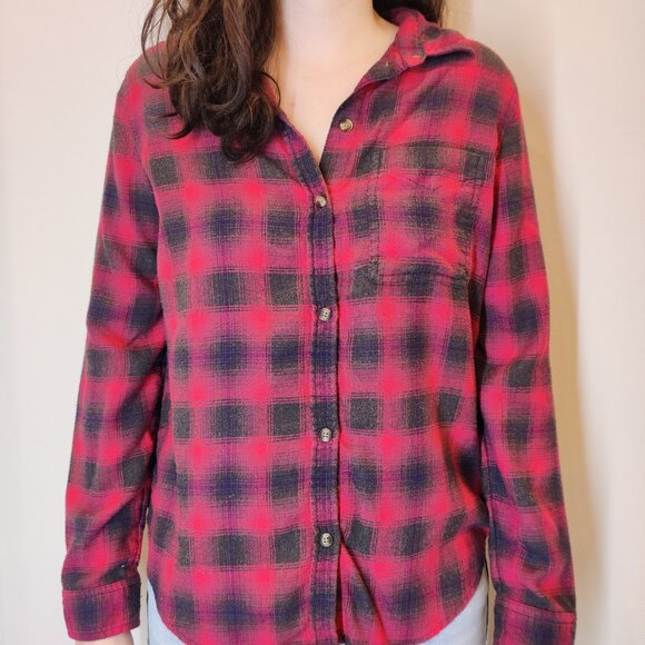 American Eagle Outfitters Soft Boyfriend Fit Flannel Shirt Medium - Picture 2 of 7